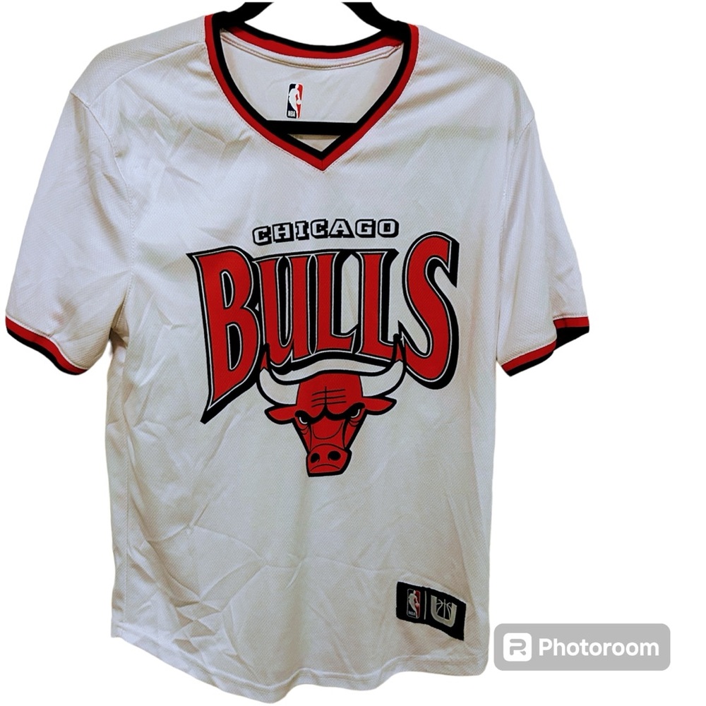 UNK NBA Chicago Bulls Jersey Short Sleeve White Red Medium M